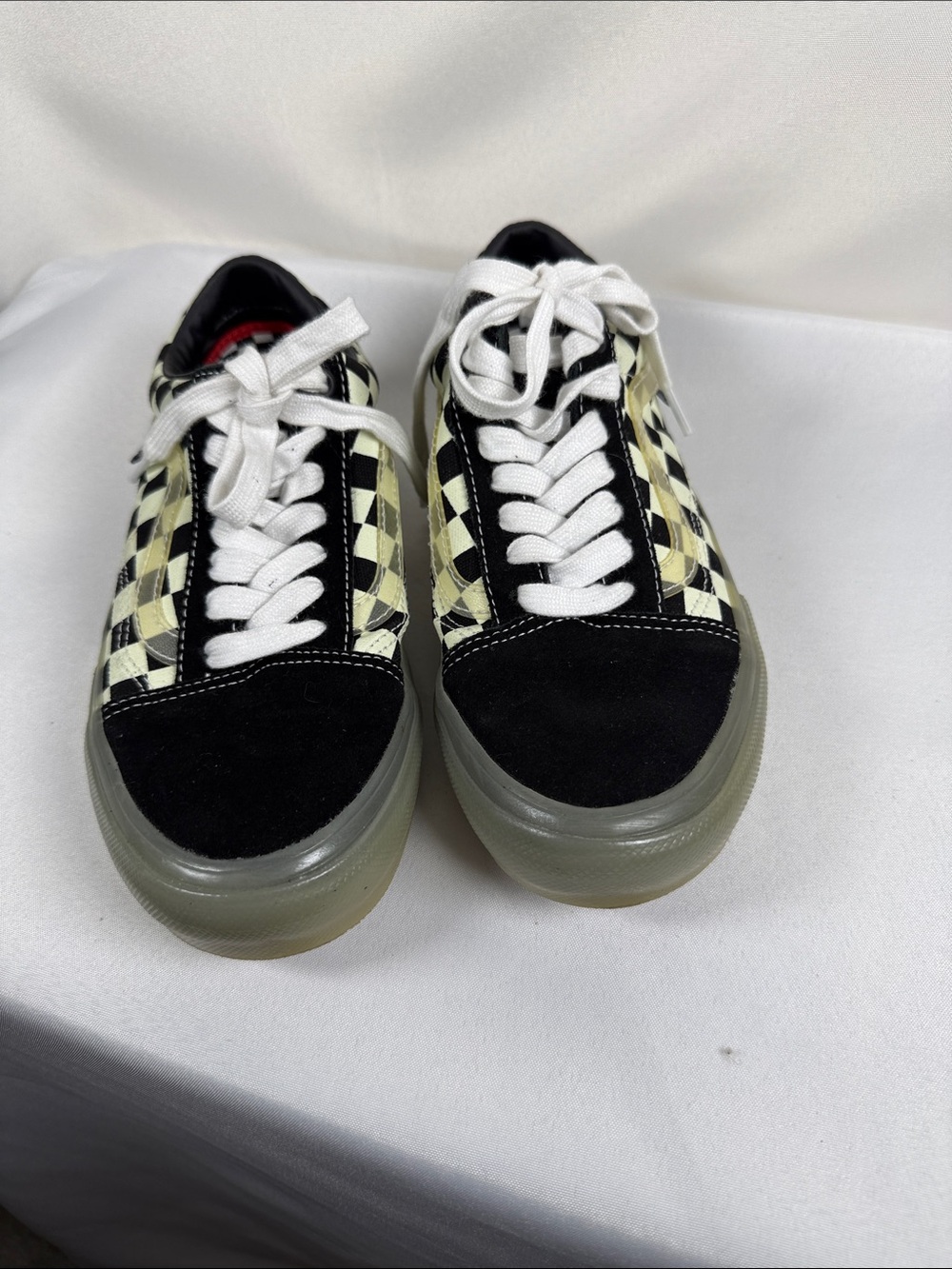 Vans Skate Old Skool Glow In The Dark Checkerboard PopCush Men 6 / Women 7.5